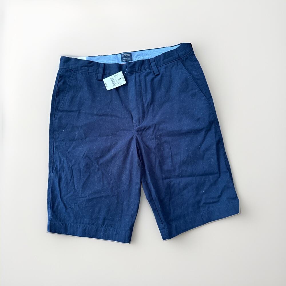 J.Crew Rivington 11" Inseam Chino Shorts Mens 36 Navy Blue Cotton Machine Wash